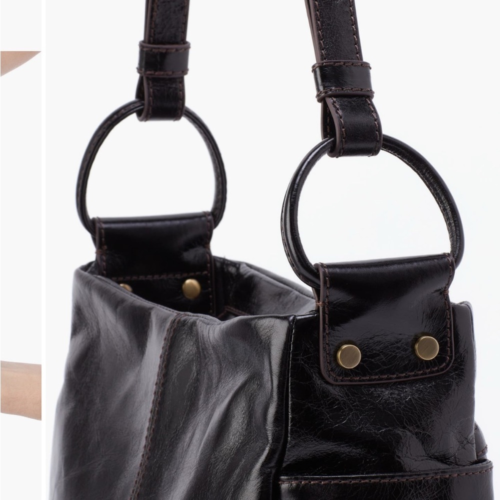 HOBO Classic Black Leather Shoulder Bag - Picture 4 of 10